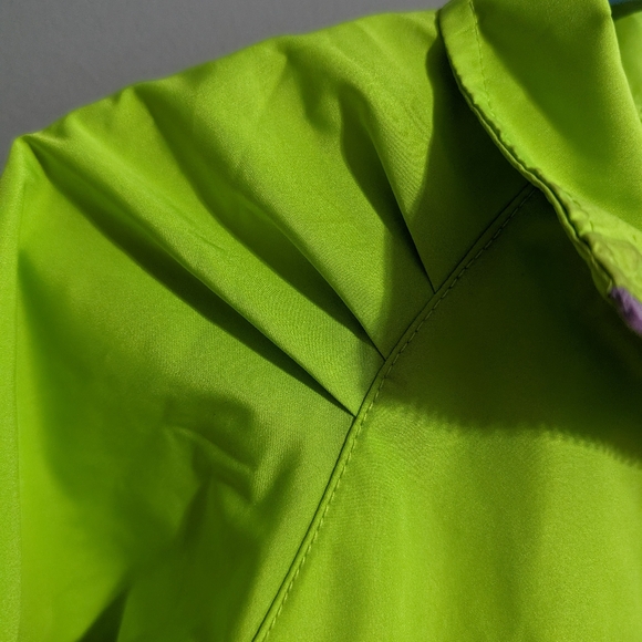 Adidas kids mesh lined windbreaker lime green purple size 3T - Picture 6 of 10